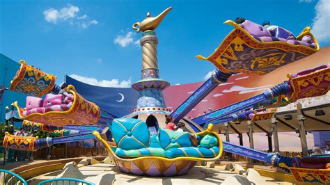 Aladdin traveling on a fantastical magic carpet